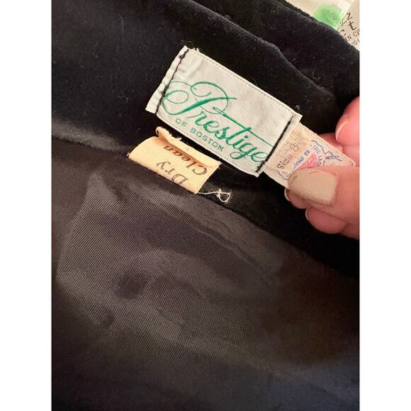Vintage Prestige Boston Black Velvet Blazer Jacket Women’s M Classic 3-Button - Picture 4 of 5